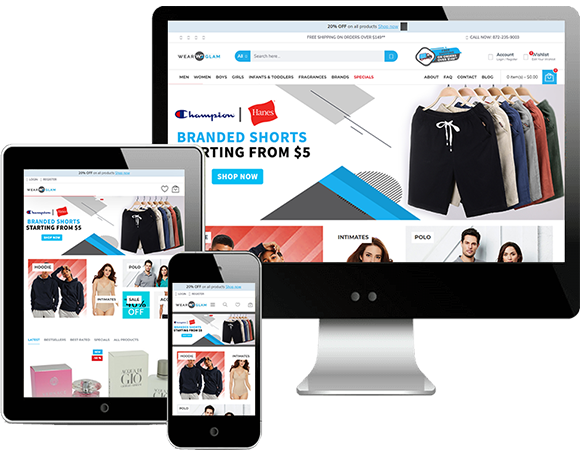 clothing store website design